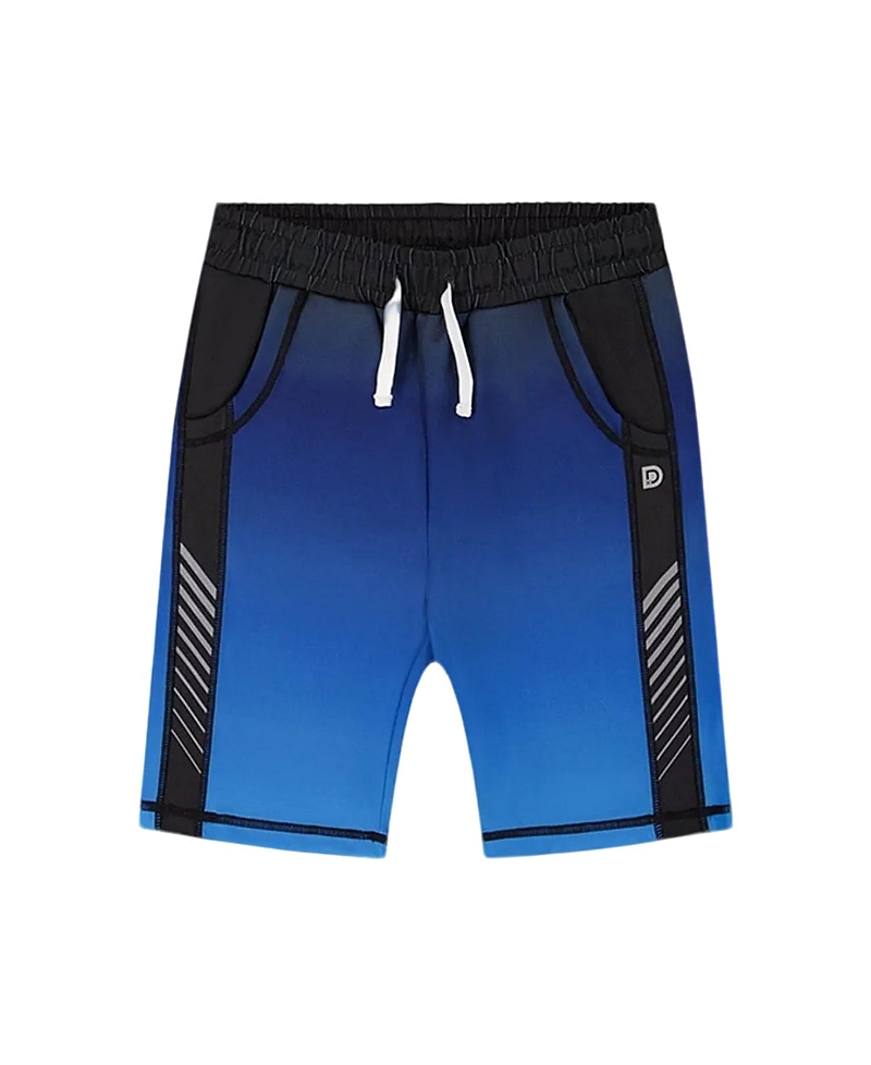 Deux Par Deux Boy's Athletic Shorts Blue And Black In Blue And Black
