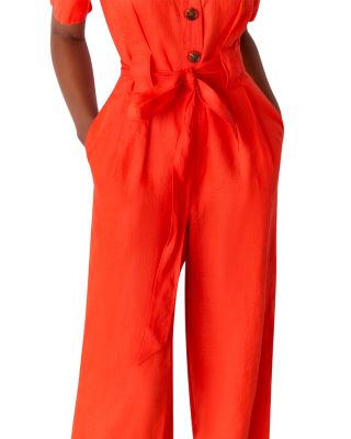 Fiona Linen Button Front Jumpsuit