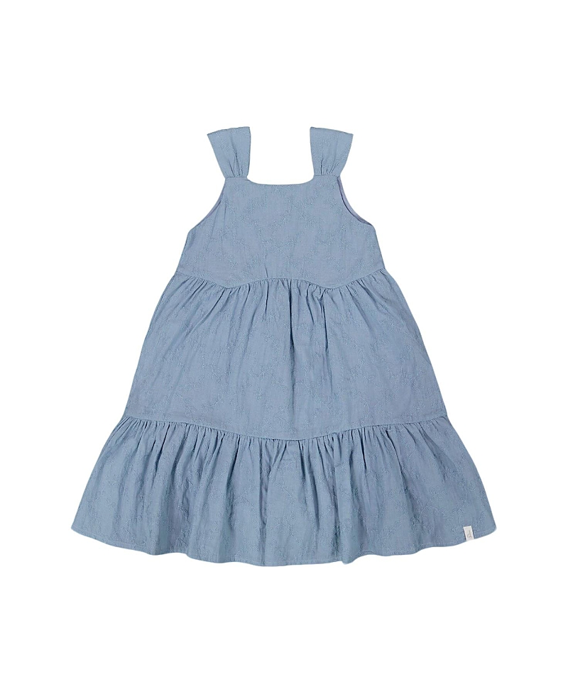 Deux Par Deux Girls' Multi-tiered Eyelet Dress - Little Kid