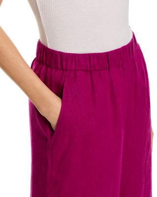 Linen Cropped Wide Leg Pants