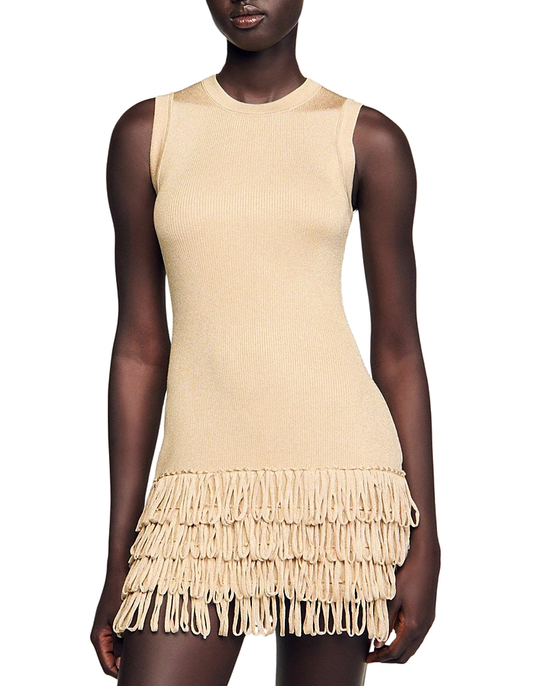 Sandro Metallic Loop Mini Dress