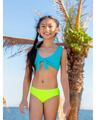 Girls' Izy Crinkle Tie Front Two Piece Swimsuit - Little Kid, Big Kid