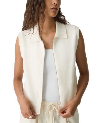 Theory Zip-Up Vest in Rounded Cotton | Bloomingdale's Women