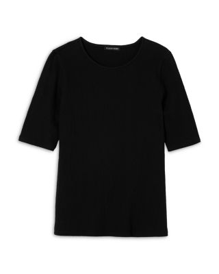 Crewneck Elbow Sleeved Top  