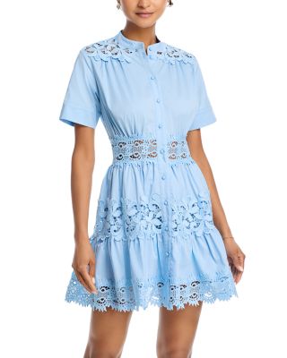 Lace Inset Poplin Shirt Dress - Exclusive