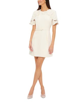 Aurelie Appliqué Short Sleeve Mini Dress