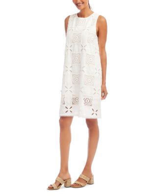 Sleeveless Embroidered Shift Dress