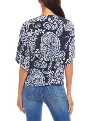 Flutter Sleeve Tie Front Top