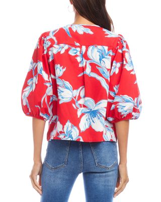 Puff Sleeve Button Front Shirt