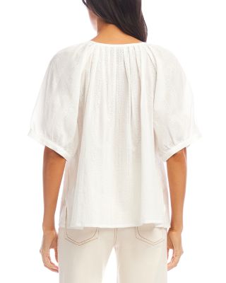 Short Sleeve Embroidered Peasant Top