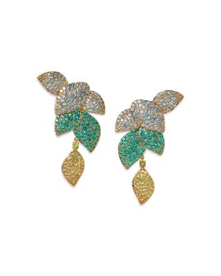 Nadri - Starlet Crystal Leaf Linear Earrings