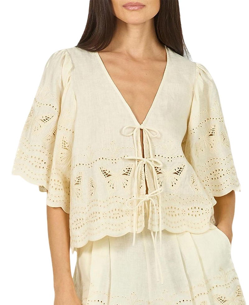 Shop Secret Mission Floria Top In Antique Creme