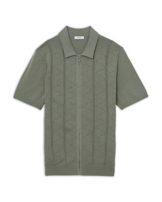 Pointelle Zip Front Shirt