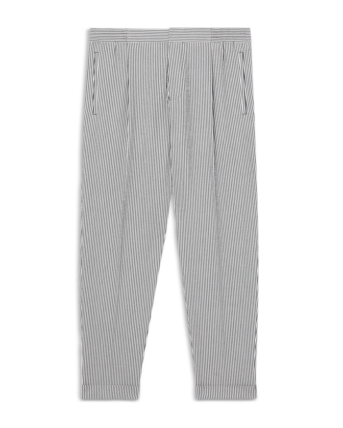 Drawstring Pinstripe Seersucker Trousers