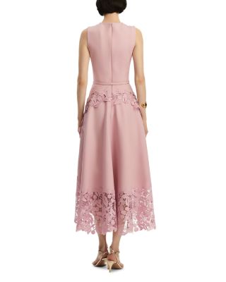 Sleeveless Cherry Guipure Embroidered Dress