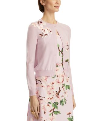 Wool Floral Appliqu&eacute; Cardigan