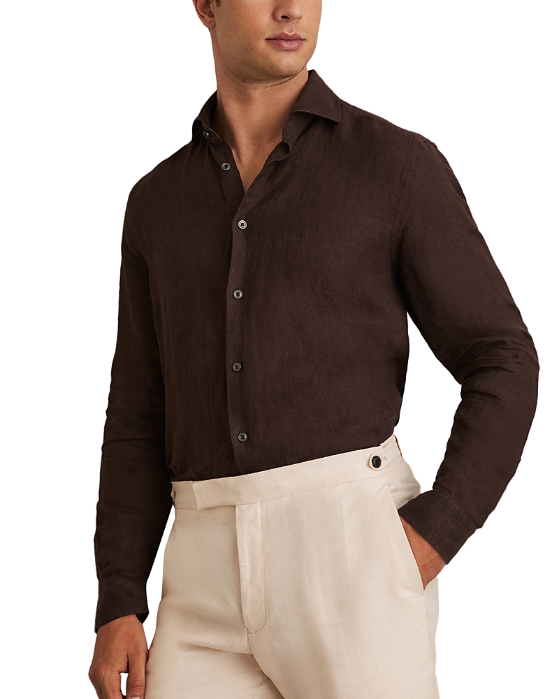 Reiss Ruban Long Sleeve Linen Shirt · M