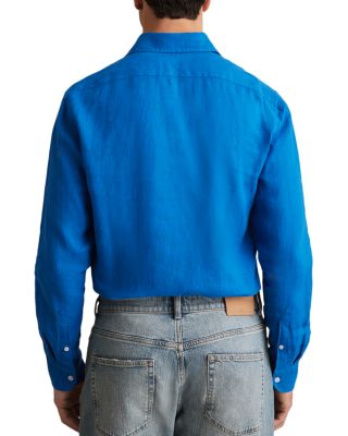 Ruban Long Sleeve Button Front Linen Shirt