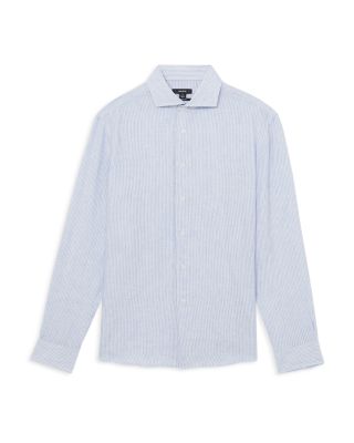 Ruban Long Sleeve Button Front Linen Shirt