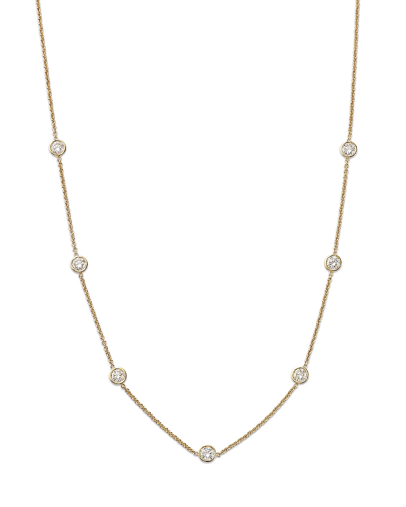 Bloomingdale's Fine Collection Diamond Bezel Station Necklace In 14k Yellow Gold, 2.1 Ct. T. W.