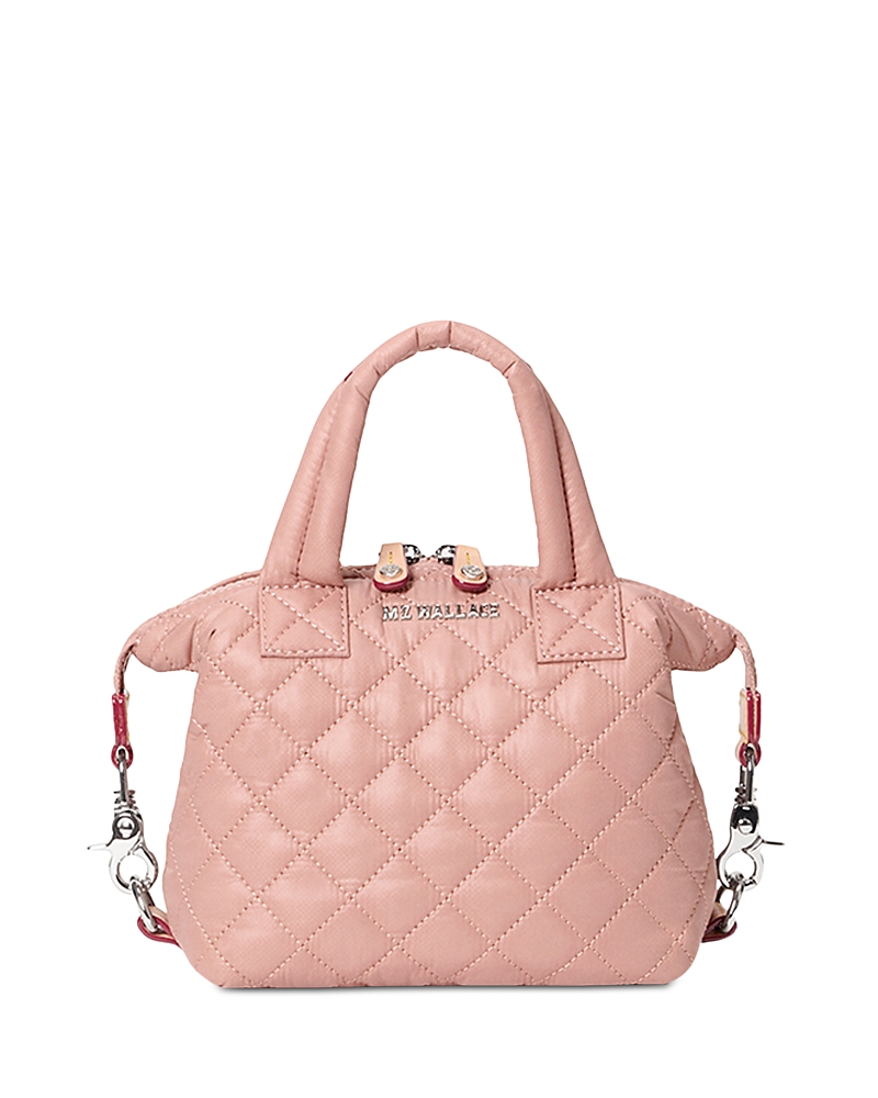 Mz Wallace Micro Sutton Tote In Dusty Rose/silver
