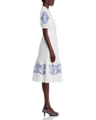 Belted Embroidered Dress