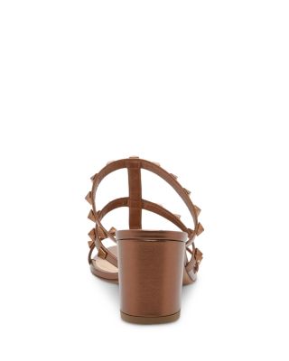 Women&#39;s Rockstud Block Heel Slide Sandals