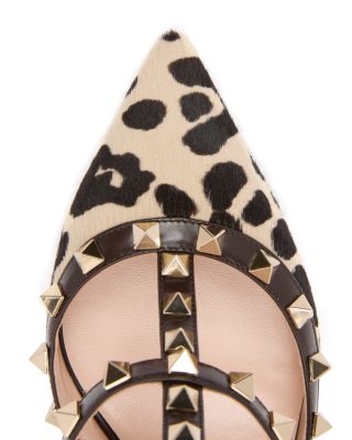 Women's Rockstud Calf Hair Pumps