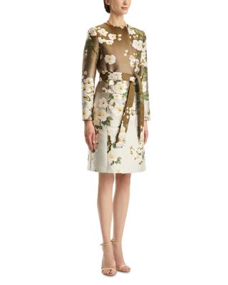 Cherry Blossom Degrade Jacquard Coat