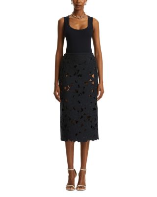 Tweed Embroidered Cutout Skirt