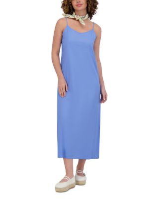 Linen Blend A Line Slip Dress