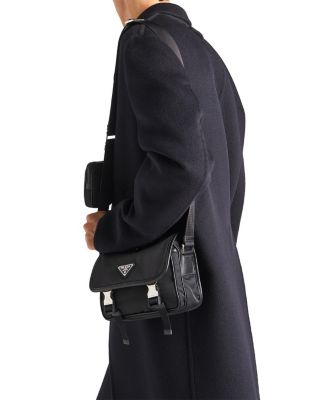 Re-Nylon and Saffiano Leather Shoulder Bag