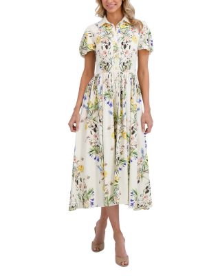 Ted Baker - Floral Balloon Sleeve Shirt Dress