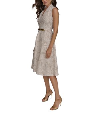 Belted Jacquard Dress