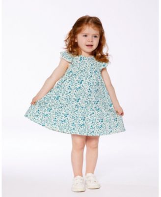  Girls' Small Flowers Printed Organic Cotton Dress - Little Kid