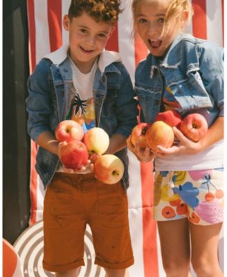 Girls' Frayed Denim Embroidery Jacket - Little Kid