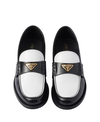  Women's Two-Tone Brushed Leather Loafers