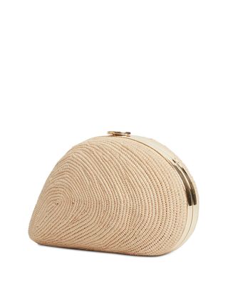 Bridget Raffia Oyster Shell Clutch