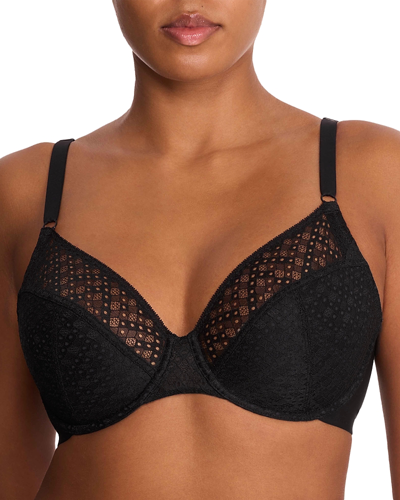 Natori Skarlett Blue Harmony Smooth Back Underwire Bra In Black