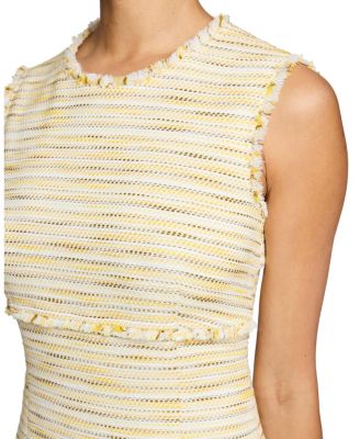  Andi Sleeveless Fit and Flare Sheath Dress in Lightweight Cotton Tweed