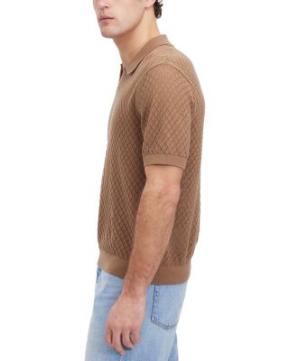 Diamond Pointelle Stitch Regular Fit Short Sleeve Sweater