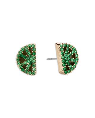 Hot Take Green Pav&eacute; Pepper Stud Earrings in Gold Tone, Set of 2