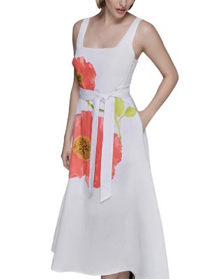 Placed Floral Print Dress