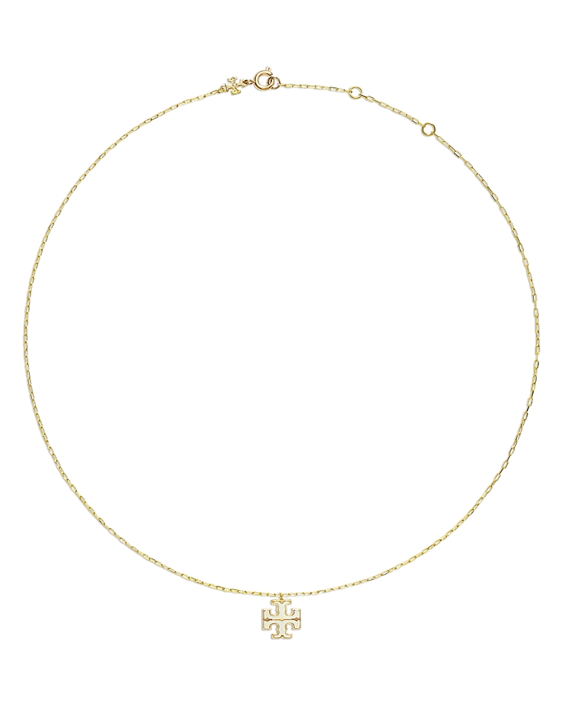Tory Burch Kira Mother-of-pearl Pendant Necklace In Gold