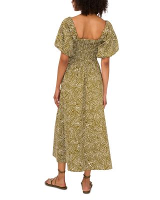 Puffed Sleeve Midi Dress