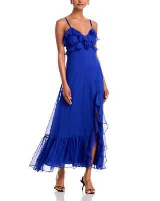 Ruffled V Neck Dress - Exclusive 