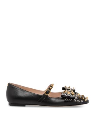 Women&#39;s Grommet Bow Ballet Flats