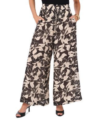 VINCE CAMUTO - Printed Drawstring Wide Leg Pants