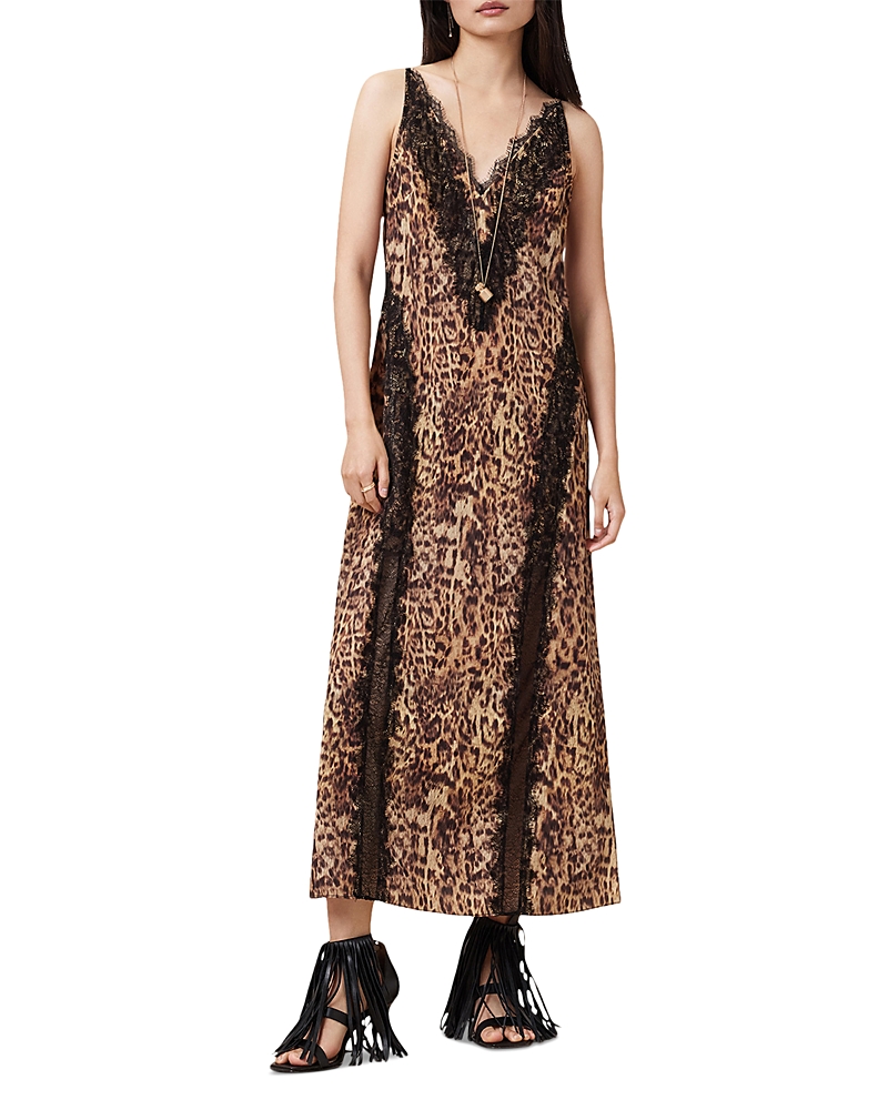 Allsaints Melia Leopard Print Maxi Dress