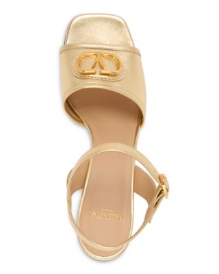 Women&#39;s VLogo Metallic Leather Sandals